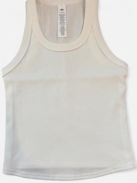 Tops - white ribbed tank top